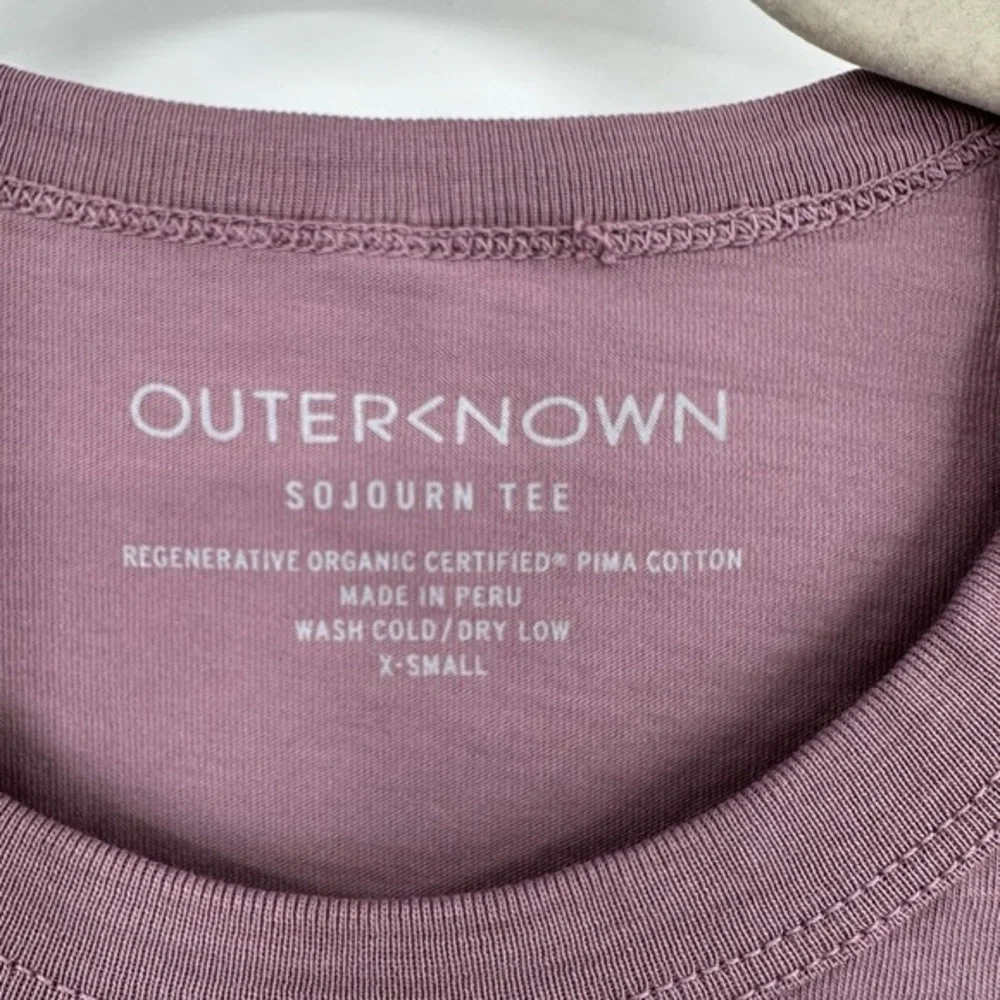 Outerknown Short‑Sleeve Crewneck Tee in Dusty Mauve